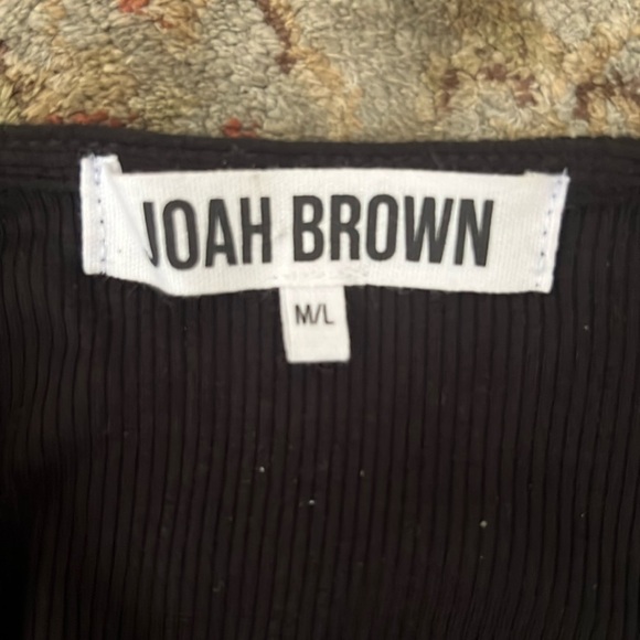 Joah Brown Luna Side Slit Black Rib Knit Cardigan Long Sleeve Women's M/L - Picture 3 of 9